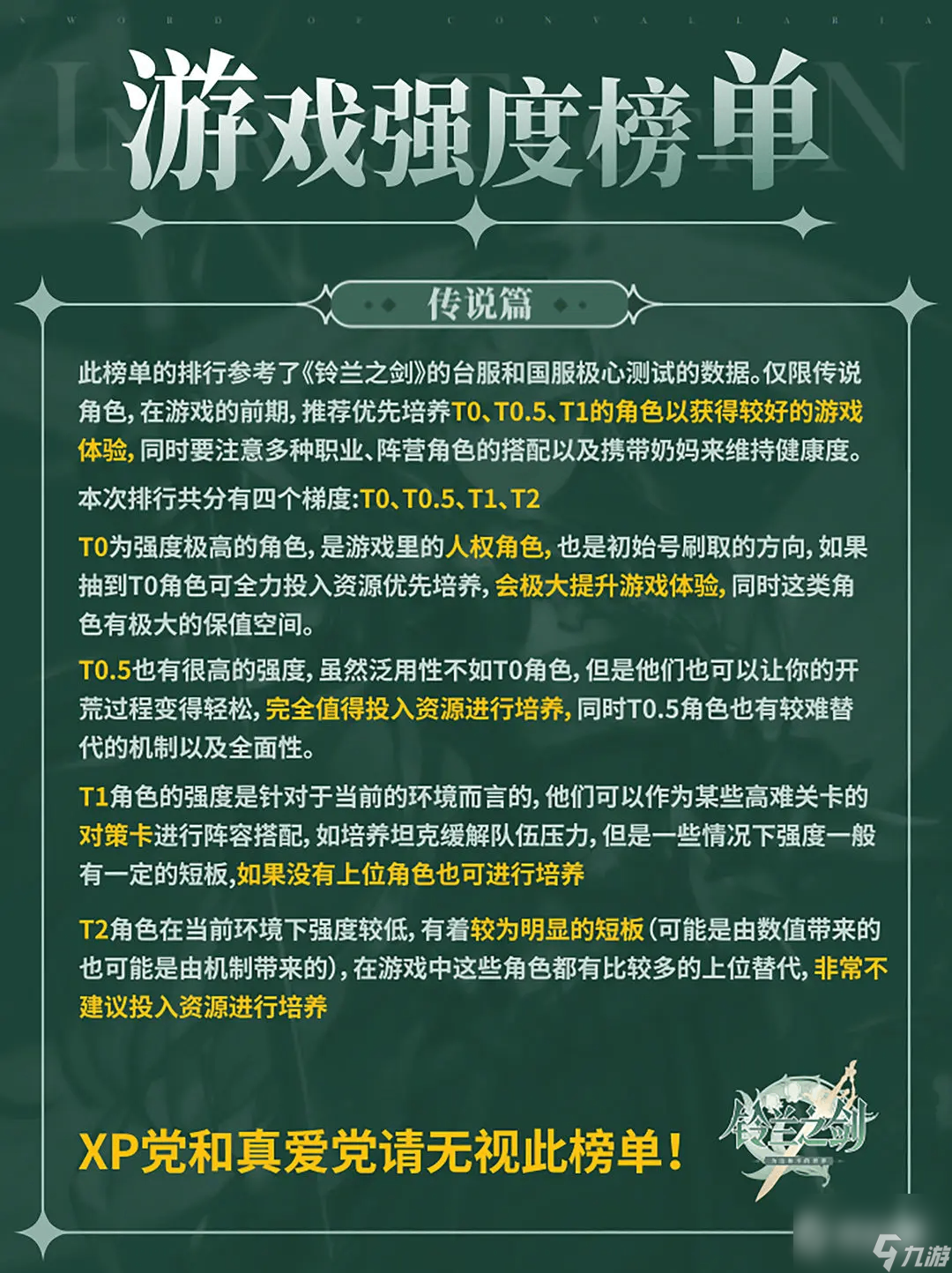 铃兰之剑SSR角色强度榜单一览-铃兰之剑SSR角色强度榜单介绍